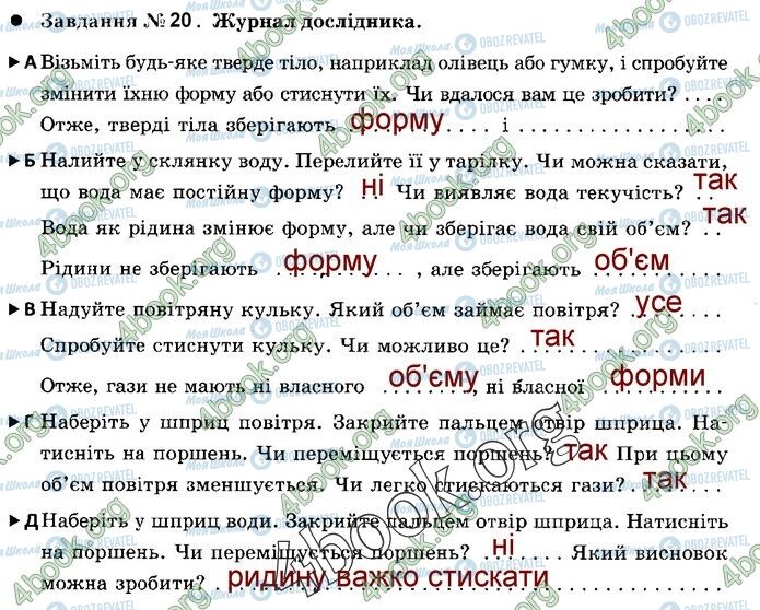 ГДЗ Природознавство 5 клас сторінка 20